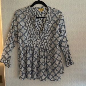 Roberta Roller Rabbit printed 3/4 sleeve top